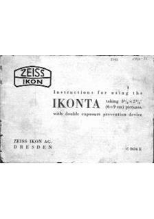 Zeiss Ikon Ikonta - Series manual. Camera Instructions.